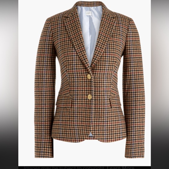J. Crew Jackets & Blazers - J. Crew Brown Houndstooth Tailored Blazer with Gold Buttons